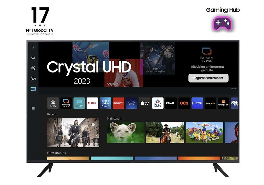 TV LED Crystal UHD 4K 85″215cm Samsung (TU85CU7175) LES BONNES AFFAIRES reunion pas cher