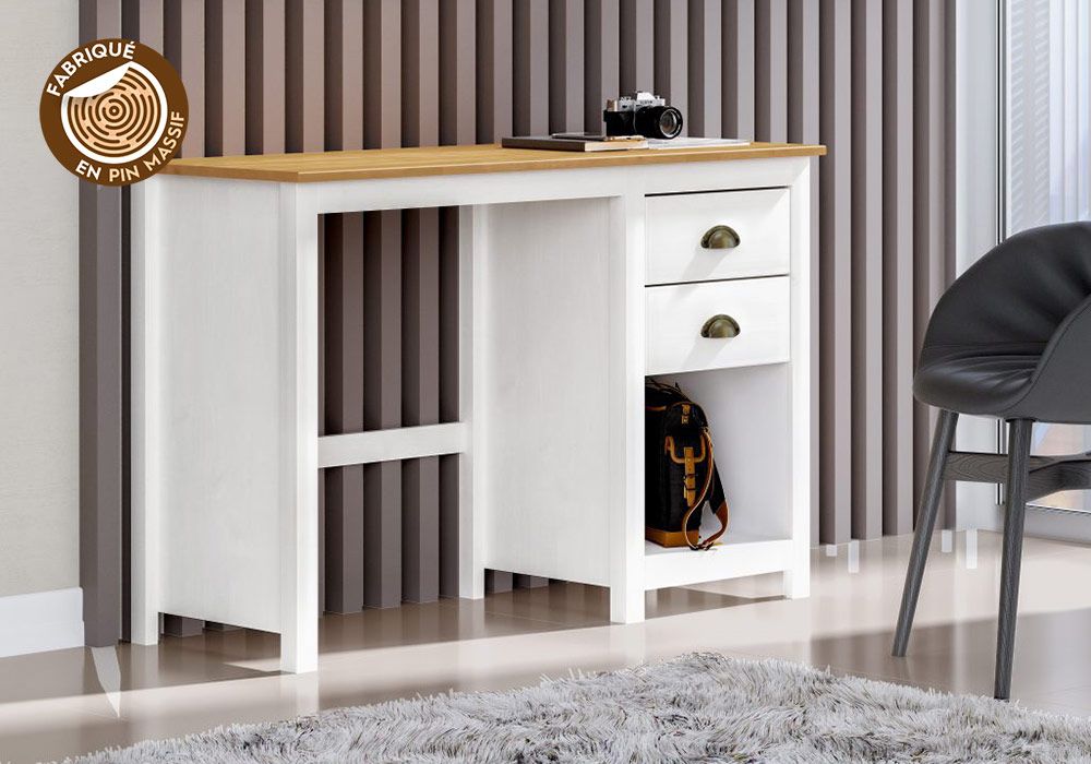 Bureau Denton, Bureau multifonction réversible avec bibliothèque 5