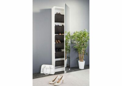 Armoire à Chaussures Colonne 1 Porte avec Miroir Zuma Les Meubles Chaussures & Petits Meubles reunion pas cher