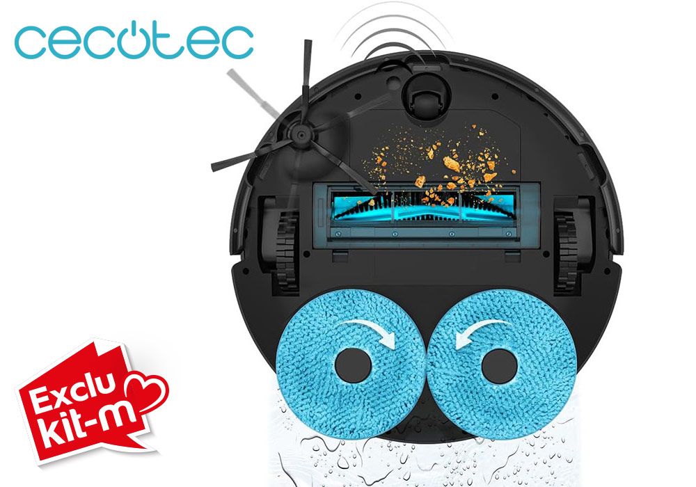 Aspirateur Robot Connecté avec Station de Vidange Poussière et Liquide Conga 11090 Spin Revolution Home&Wash Cecotec (8105) Exclu Kit-M !!! reunion pas cher