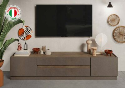 Meuble TV 2 Portes 2 Tiroirs (Collection Zaria Bronze/Mercure) Les Meubles de Complément Les meubles qu'on aime !