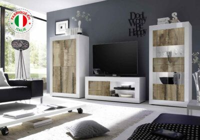 Meuble TV 1 Porte (Collection Maddi Blanc/Pero) Les Meubles de Complément Les meubles qu'on aime !
