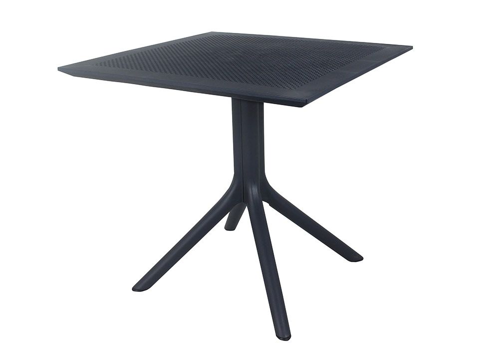 Table De Jardin Carrée Relaxdays - Noir, 46x46cm, Pour Terrasse Et Balcon