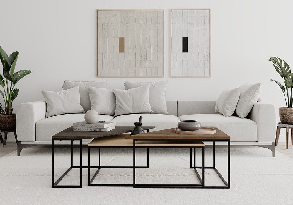 Set de 3 Tables de Salon (Collection Titan Chêne/Marron/Noyer) Les Meubles de Complément Les meubles qu'on aime ! 2