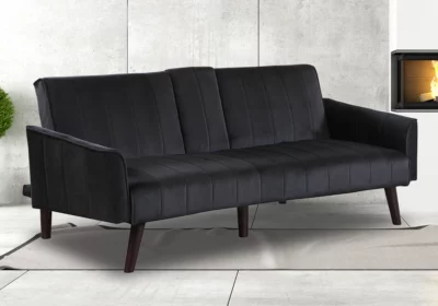 Banquette Clic Clac Noir avec Console Centrale Patricia