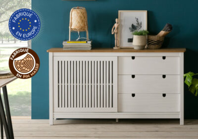 Bahut Bas 1 Porte 3 Tiroirs Collection Bruna Meubles Votre Magasin de Meuble et Électroménager à La Réunion ! 2 commander bahut bas le port 974 réunion