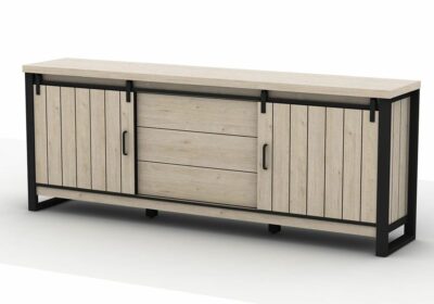 Buffet Bas 3 Portes Coulissantes 3 Tiroirs (Collection Mezzo Tampa)