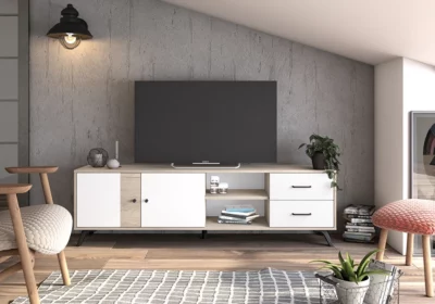 Meuble TV 2 Portes 2 Tiroirs (Collection Sahara)