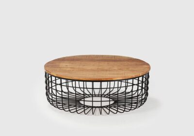 Table de Salon Ronde en Bois d’Acacia Suvan Bois d'Acacia Votre Magasin de Meuble et Électroménager à La Réunion !
