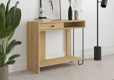 Console Saturne Chêne/Noir Meubles Votre Magasin de Meuble et Électroménager à La Réunion ! 2 Console Saturne Chêne/Noir