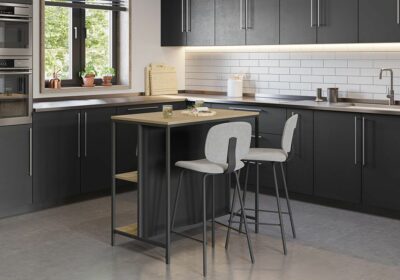 Table avec Îlot Central 2 Étagères Sagi