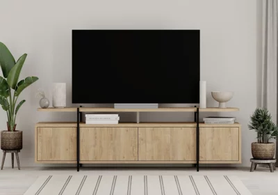 Armoire 2 Portes Range Tout Lavanda Armoires, Commodes & Chevets Votre Magasin de Meuble et Électroménager à La Réunion ! 4 Meuble TV 4 Portes Hinoa