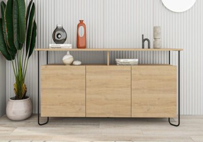 Vitrine Boisson InoSense Électroménager Votre Magasin de Meuble et Électroménager à La Réunion ! 5 Buffet Bas 3 Portes (Collection Dilly Chêne)