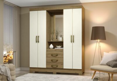 Armoire de Rangement 4 Portes 3 Tiroirs Miroir Armoires, Commodes & Chevets Votre Magasin de Meuble et Électroménager à La Réunion ! 2 commander armoire quartier français 974 réunion