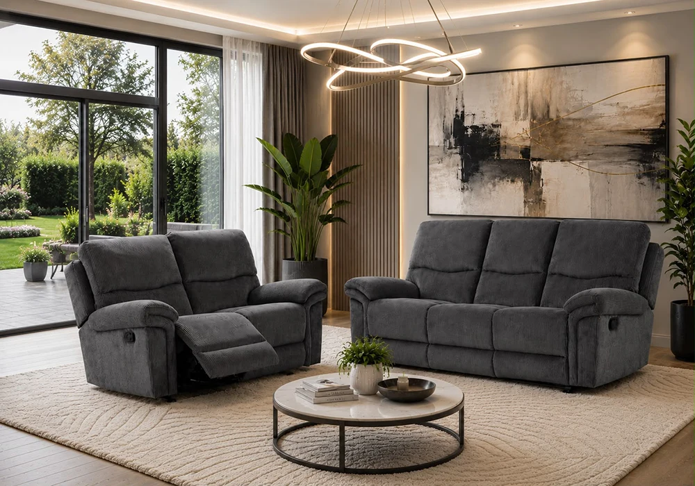 Salon Caroline 3+2 Places avec 4 Relax Manuel PROMOS Votre Magasin de Meuble et Électroménager à La Réunion !