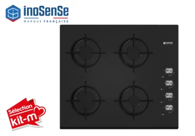 Plaque de Cuisson Vitrée 4 Feux Gaz InoSense