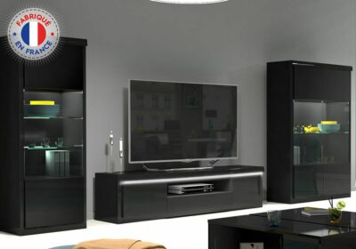 Meuble TV 2 Portes (Collection Spirit Noir) Meubles Votre Magasin de Meuble et Électroménager à La Réunion ! 2 acheter vitrine quartier français réunion 974