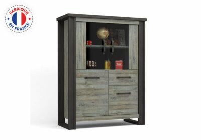 Vitrine 4 Portes 1 Tiroir (Collection Baxter Gris) Meubles Votre Magasin de Meuble et Électroménager à La Réunion ! 2 commander vitrine le port 974 réunion