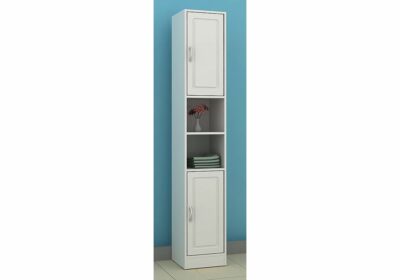 Rangement Tower 2 Portes 2D Blanc (Collection Grasya Blanc) Meubles Votre Magasin de Meuble et Électroménager à La Réunion ! 2 Rangement Tower 2 Portes 2D Blanc (Collection Grasya Blanc)