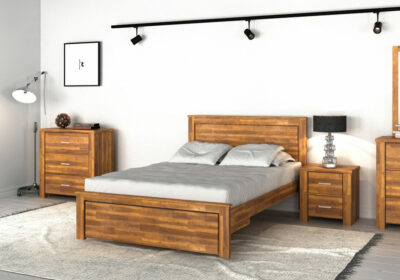 Lit 140x190cm en Bois d'Acacia sans Tiroir (Collection Sara)