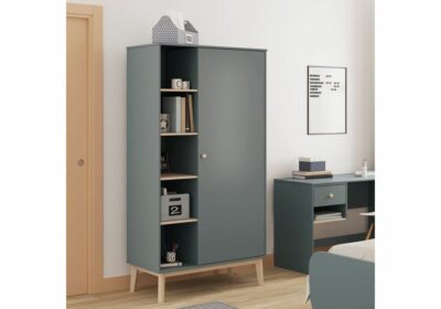 Armoire 1 Porte avec Étagères (Collection Chambre Enfant Esteban 2)