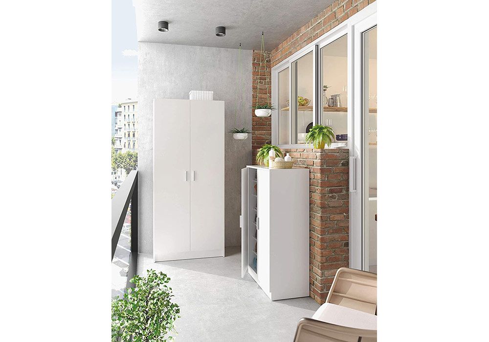 Armoire Range Tout Blanche 2 Portes Armoires, Commodes & Chevets Votre Magasin de Meuble et Électroménager à La Réunion ! 4 Armoire Range Tout Blanche 2 Portes – Image 1