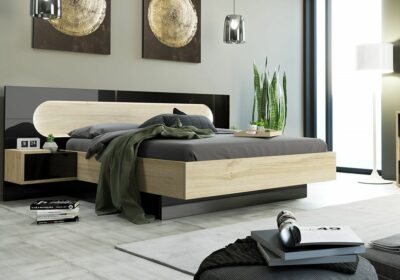 Lit Environnement 160x200cm avec LED (Collection Aveiro Noir) Chambres à Coucher Votre Magasin de Meuble et Électroménager à La Réunion ! 2 Lit Environnement 160x200cm avec LED (Collection Aveiro Noir)