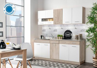 Ensemble de Cuisine Dalila Blanc 200cm Ensembles Cuisine Votre Magasin de Meuble et Électroménager à La Réunion ! 3 commander cuisine st paul 974 réunion