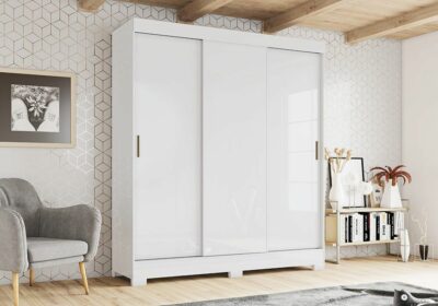 Armoire 3 Portes Coulissantes Blanche