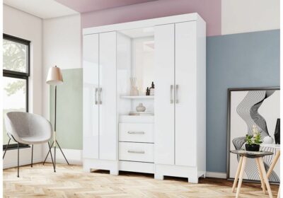 Armoire 4 Portes 2 Tiroirs avec Miroir Armoires, Commodes & Chevets Votre Magasin de Meuble et Électroménager à La Réunion ! 3 acheter armoire st denis réunion 974
