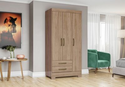 Armoire 3 Portes 2 Tiroirs