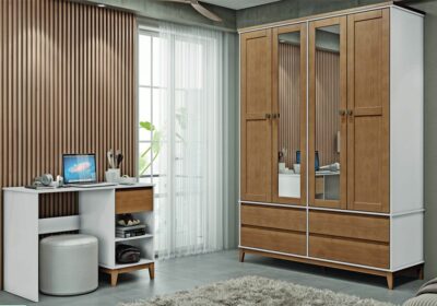 Armoire 4 Portes 4 Tiroirs (Collection Prata)