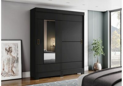 Armoire 2 Portes Coulissantes avec Miroir Armoires, Commodes & Chevets Votre Magasin de Meuble et Électroménager à La Réunion ! 2 Armoire 2 Portes Coulissantes avec Miroir