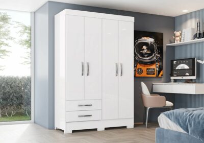 Armoire 4 Portes et 2 Tiroirs Armoires, Commodes & Chevets Votre Magasin de Meuble et Électroménager à La Réunion ! 2 Armoire 4 Portes et 2 Tiroirs