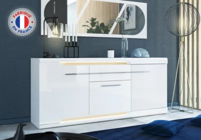 Miroir pour Enfilade (Collection Dayana Blanc/Chêne Blond)