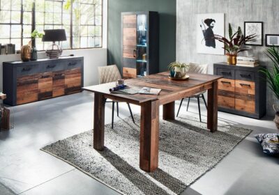 Table à Manger avec Allonge (Collection Industrielle Indy) Salles à Manger Votre Magasin de Meuble et Électroménager à La Réunion ! 2 acheter table à manger quartier français réunion 974