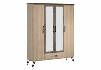 Armoire 4 Portes avec Miroir et 1 Tiroir (Collection Caria) Armoires, Commodes & Chevets Votre Magasin de Meuble et Électroménager à La Réunion ! 2 commander armoire le port 974 réunion