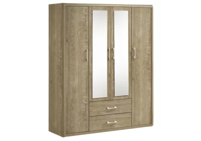 Armoire 4 Portes avec Miroir et 2 Tiroirs (Collection Catherine) Armoires, Commodes & Chevets Votre Magasin de Meuble et Électroménager à La Réunion !
