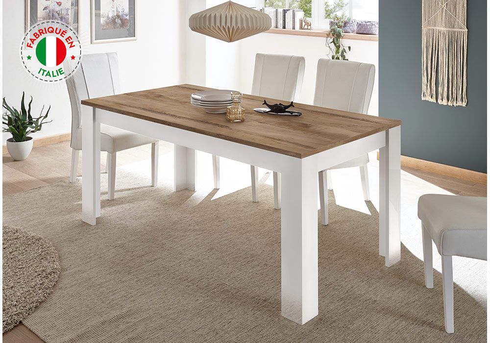 Table à Manger 4 Pieds (Collection Maddi Blanc/Pero) PROMO Votre Magasin de Meuble et Électroménager à La Réunion ! 4 Table à Manger 4 Pieds (Collection Maddi Blanc/Pero) – Image 1