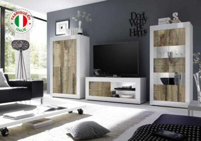 Meuble TV 1 Porte (Collection Maddi Blanc/Pero)