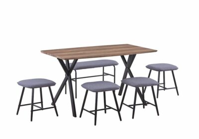 Ensemble Table à Manger avec 4 Tabourets et 1 Banc PROMO ! Votre Magasin de Meuble et Électroménager à La Réunion ! 2 Ensemble Table à Manger avec 4 Tabourets et 1 Banc