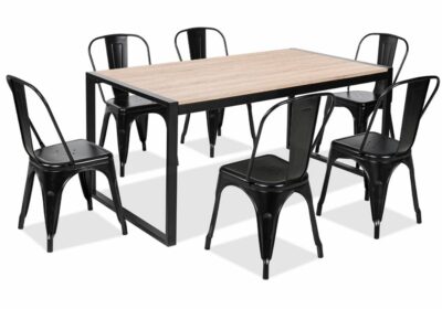 Ensemble Table à Manger + 6 Chaises Rétro en Tôle PROMO ! Votre Magasin de Meuble et Électroménager à La Réunion ! 2 commander ensemble table à manger st paul 974 réunion