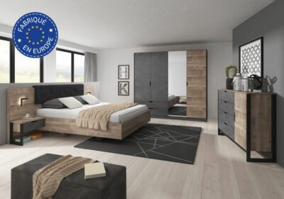 Lit LED 160x200cm avec 2 Chevets (Collection Arden) Chambres à Coucher Votre Magasin de Meuble et Électroménager à La Réunion ! 3 acheter lit led st pierre réunion 974
