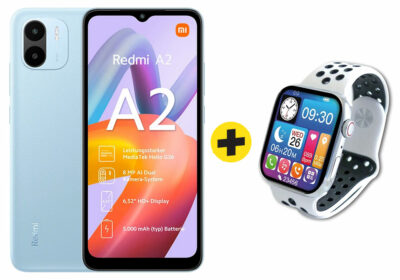 Pack Smartphone 2/32GB Xiaomi Redmi + Montre Connectée Android et IOS Multifonction (REDMI A2 BLACK + MC40)