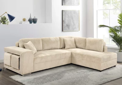 Salon d’Angle Convertible Beige