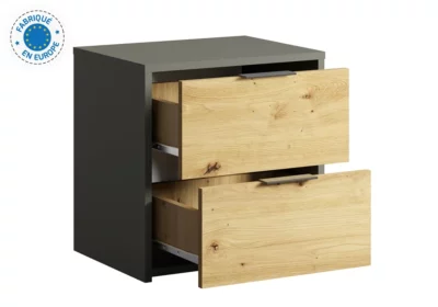 Lot de 2 Chevets avec 2 Tiroirs (Collection Rimini)