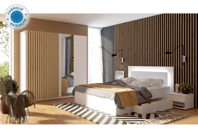 Table de Chevet 1 Tiroir Lot de 2 (Collection Fino/Gozello)