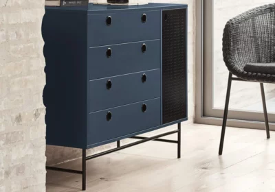 Commode 1 Porte 4 Tiroirs Punto Noir Bleu Gris DESTOCKAGE WEB Votre Magasin de Meuble et Électroménager à La Réunion ! 2 Commode 1 Porte 4 Tiroirs Punto Noir Bleu Gris