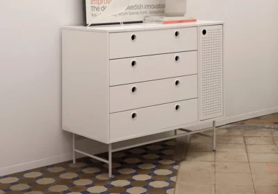 Commode 1 Porte 4 Tiroirs Punto Blanc