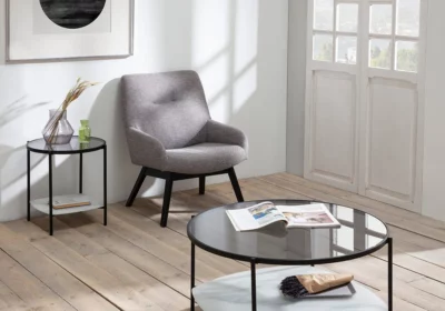 Fauteuil Gris Clair Messina